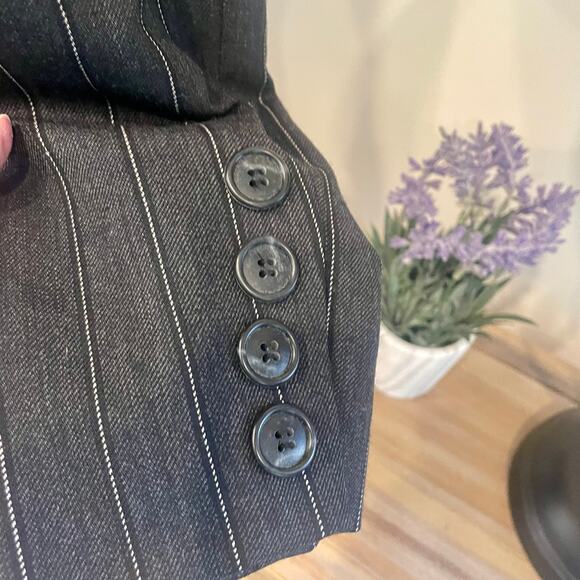 Vintage MARK EISEN COUTURE Pin Stripe Double Breasted Blazer Sz 4 - Picture 3 of 8